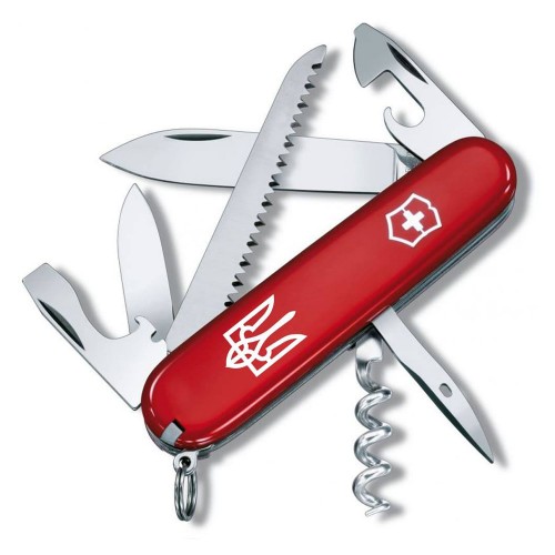 Ніж Victorinox Camper Ukraine Тризуб білий Фото 1