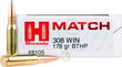 Набій Hornady Match кал .308 Win куля BTHP маса 178 гр (11.5 г) Фото 1