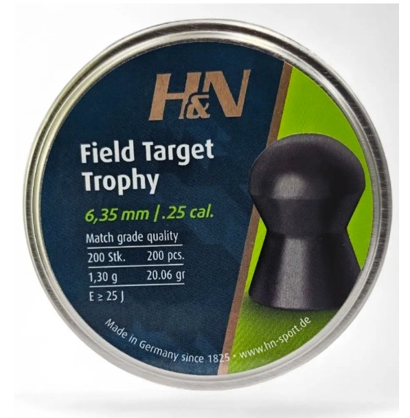 Кулі пневматичні H&N Field Target Trophy 6,35 mm , 1.29 г, 200 шт/уп. Фото 1