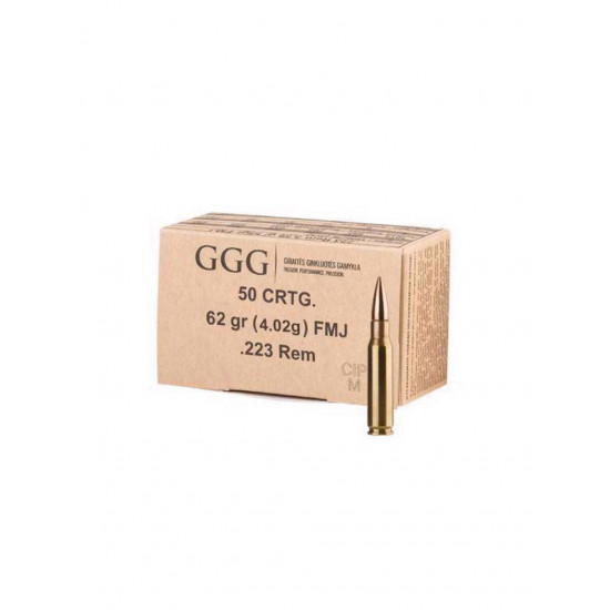 Патрон GGG кол.223 Rem FMJ 62gr (4,0 г) Фото 1