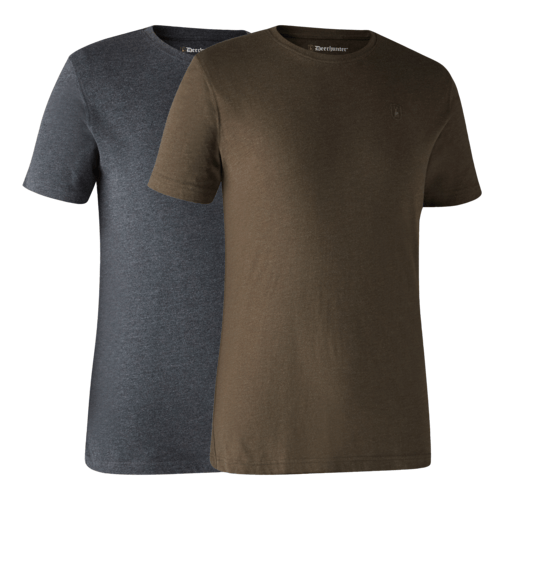 Футболка DeerHunter Basic 2-Pack (572 Brown Leaf Melange) Фото 1
