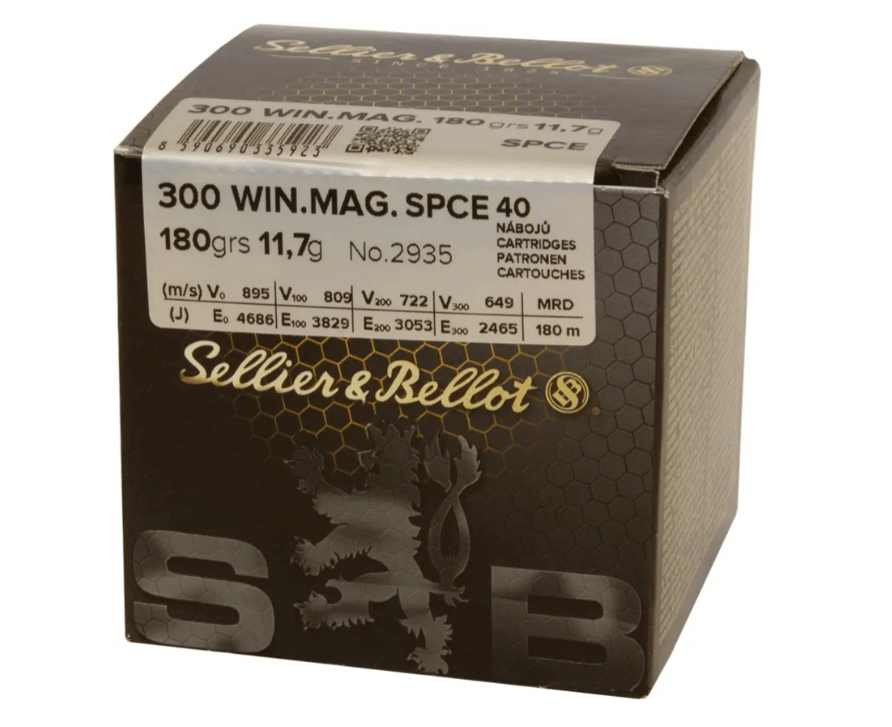 Патрон Sellier&Bellot кол. 300 WinMag шар SPCE масса 11,7 г/180 гр Фото 1