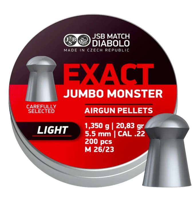 Пули пневматические JSB Diabolo Jumbo Monster Light 1,35 г 5,5 мм 200 шт/уп Фото 1