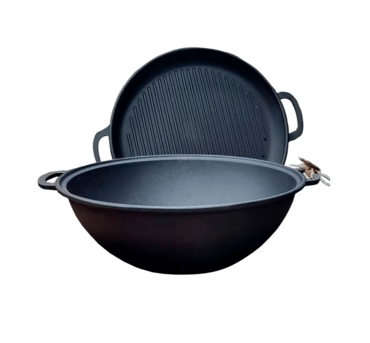Котел чугунный My-dishes 340мм x 8л татарский с крышкой-сковородом Фото 1