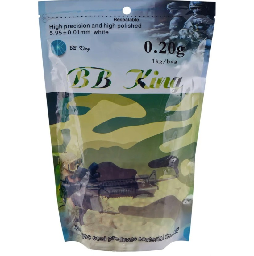 Страйкбольні кульки BB King Normal, 6 мм 0.20g, 1kg/bag white Фото 1