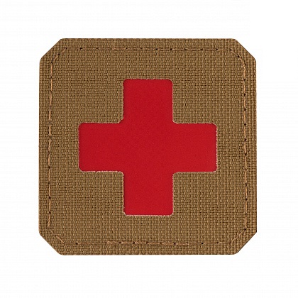 Нашивка M-Tac Medic Cross Laser Cut Coyote/Red  Фото 1