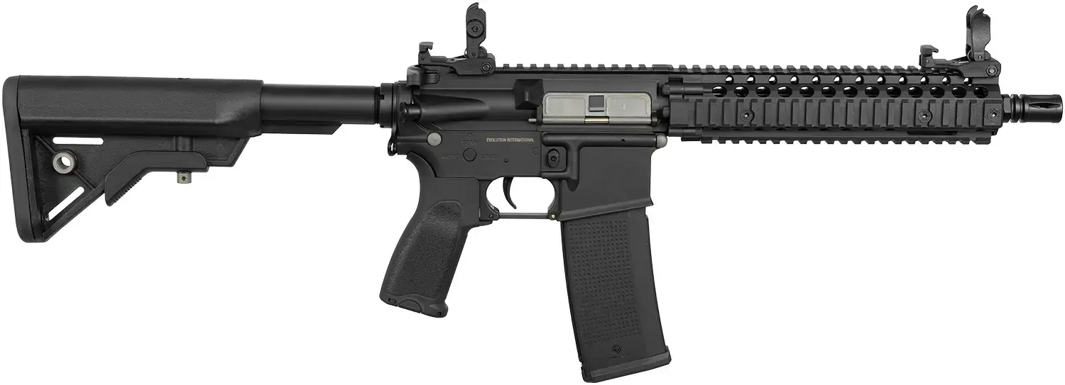 Страйкбольна гвинтівка Evolution Recon Superlite MK18 Mod 1 10.8" Carbontech AEG 6 мм Black Фото 1